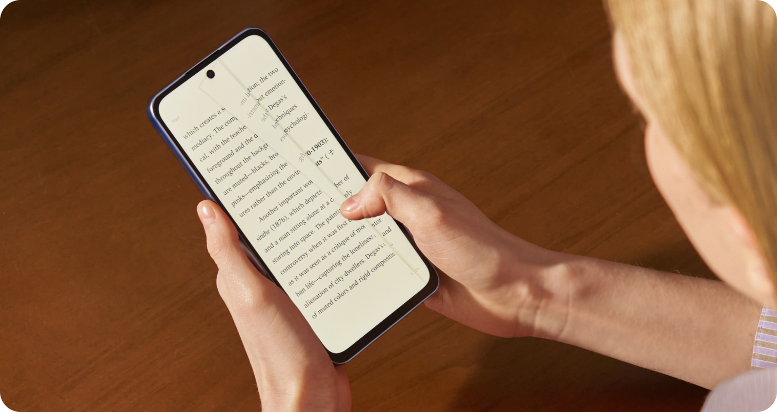 Czytanie na smartfonie TCL NXTPAPER jak na papierze