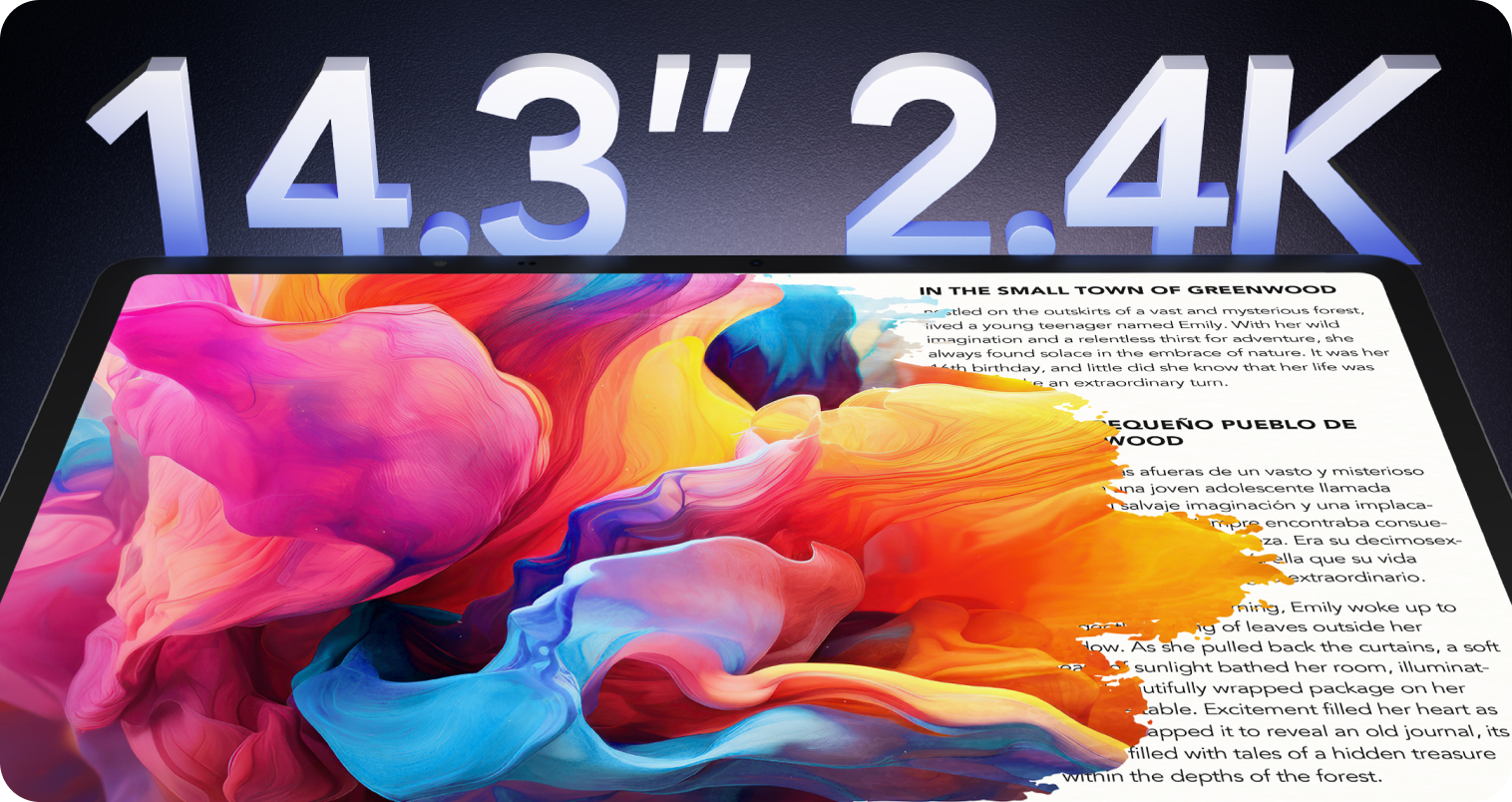 Ekran 14,3 cala 2.4K tabletu TCL NXTPAPER 14