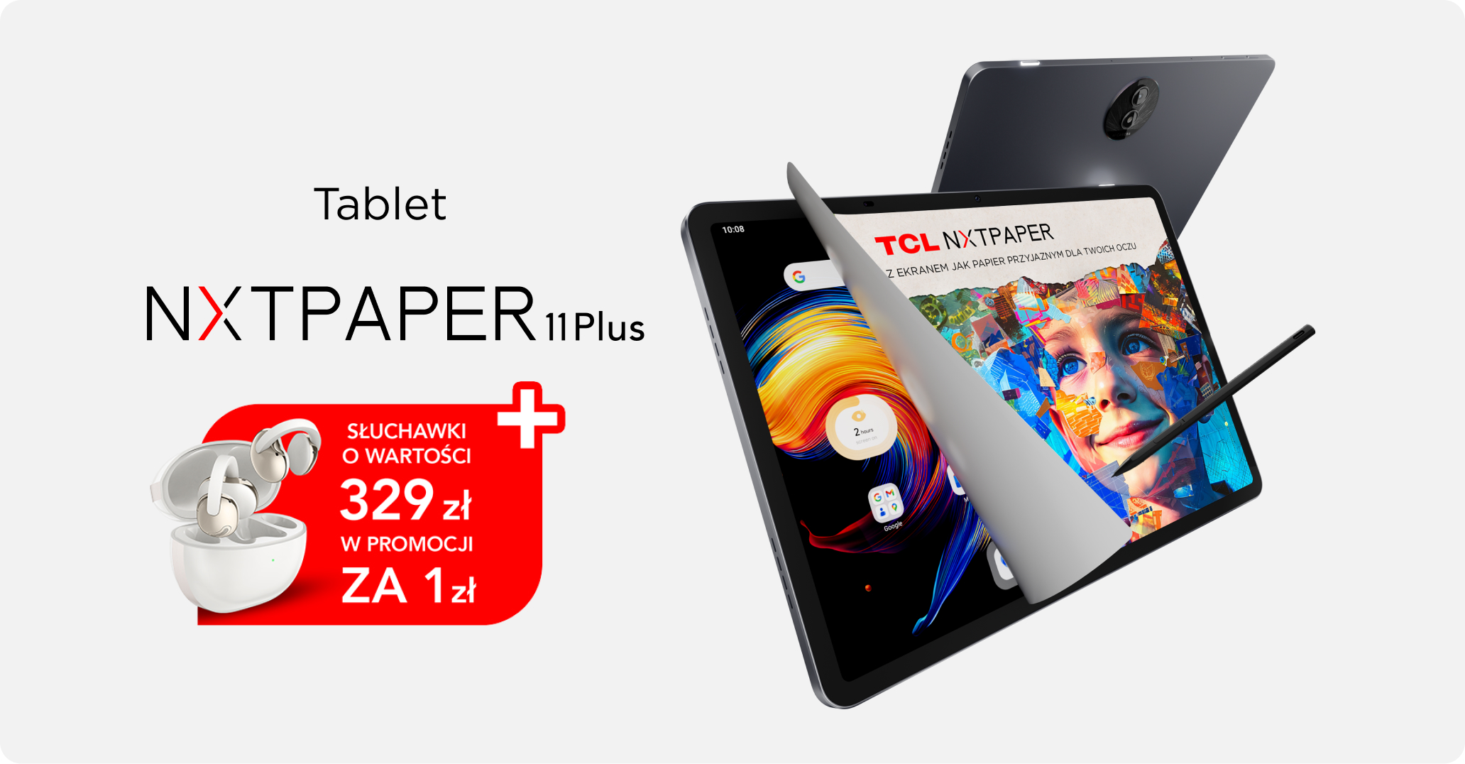 Tablet TCL NXTPAPER 11 Plus – słuchawki o wartości 329 zł w promocji za 1 zł