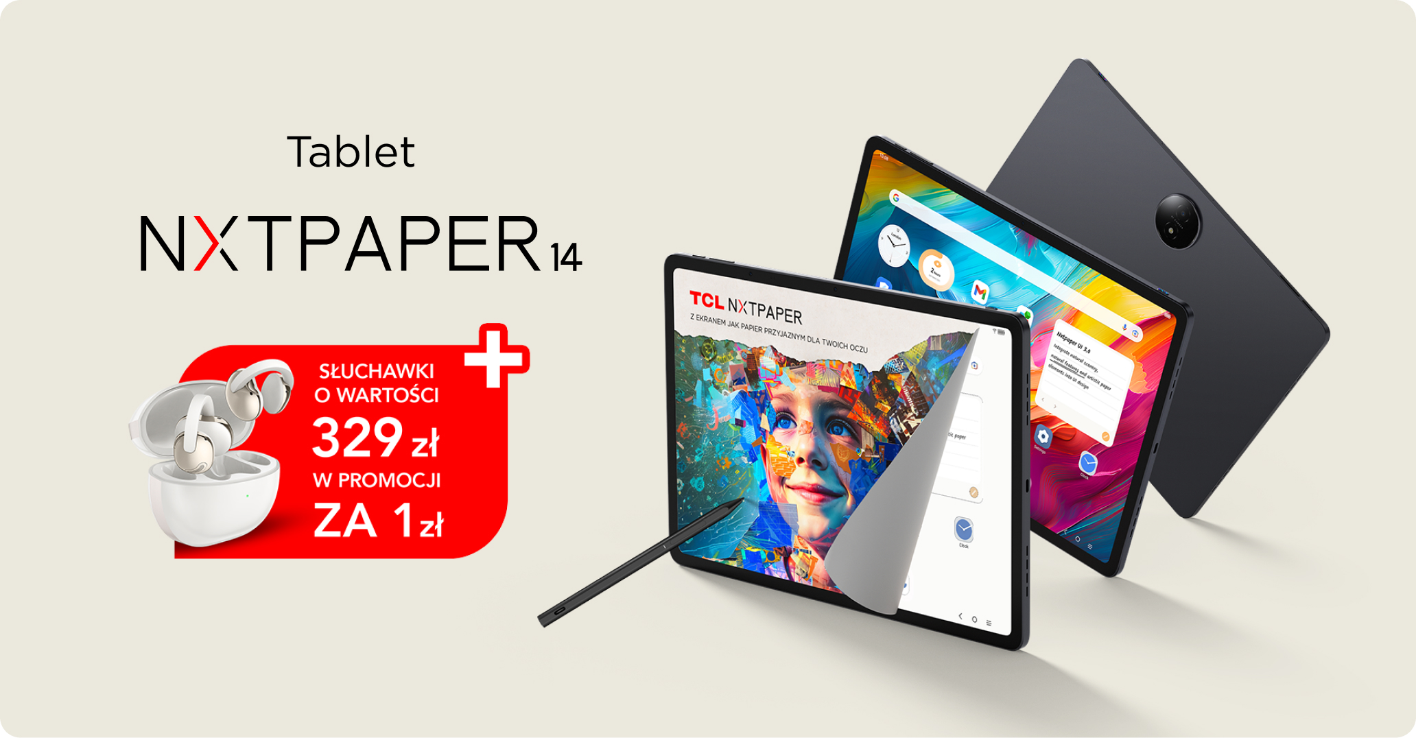 Tablet TCL NXTPAPER 14 – słuchawki o wartości 329 zł w promocji za 1 zł