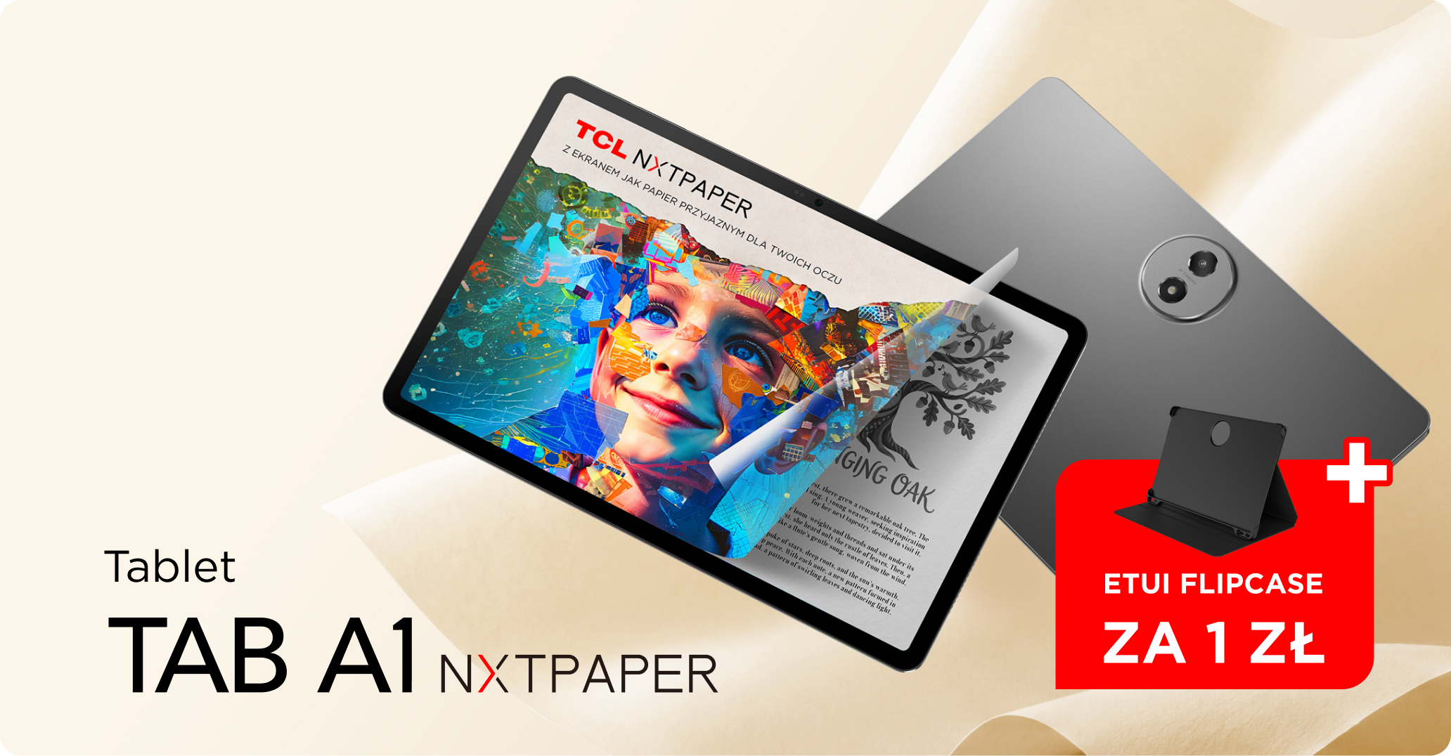 Tablet TCL TAB A1 NXTPAPER – etui Flipcase za 1 zł